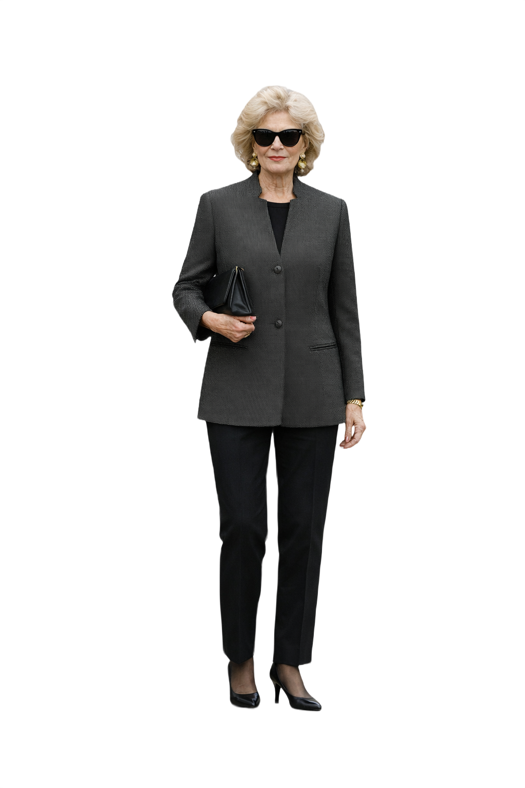 1990s Grey Wool Blend Blazer - Model
