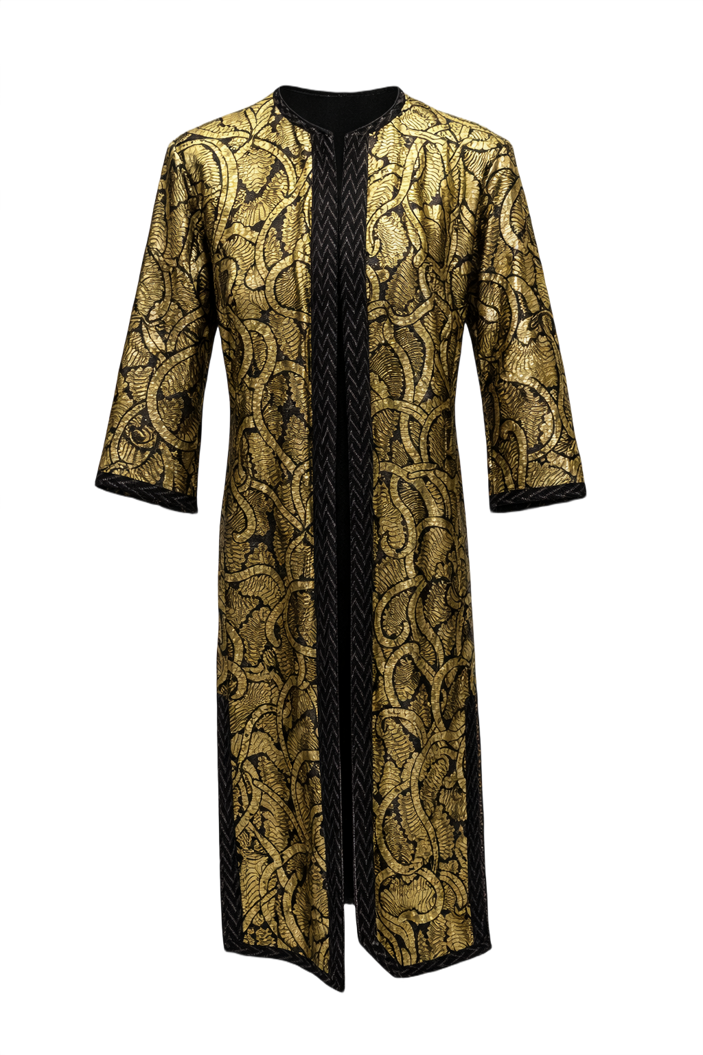 1970s Gold Metallic Blend Dress - Front View