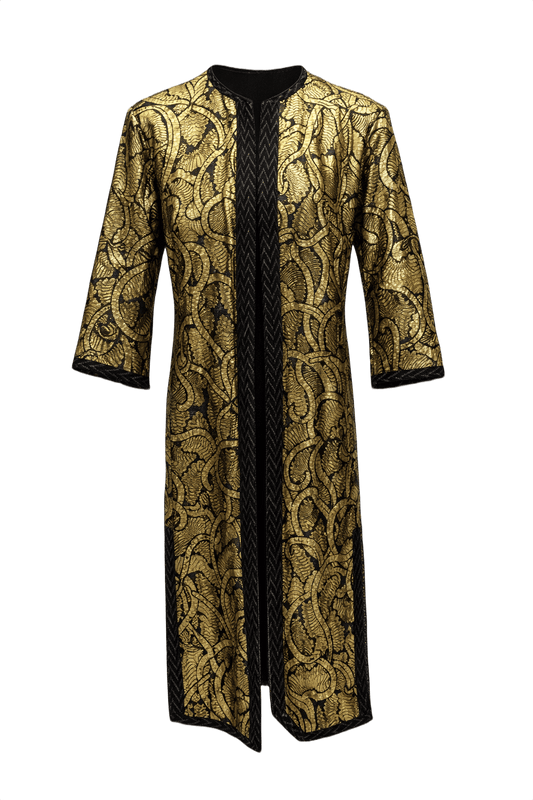 1970s Gold Metallic Blend Dress - Front View
