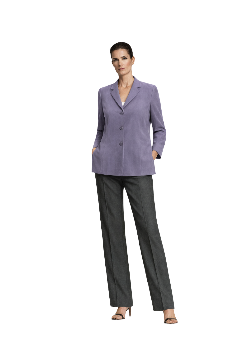 1990s Purple Wool Blend Blazer - Model