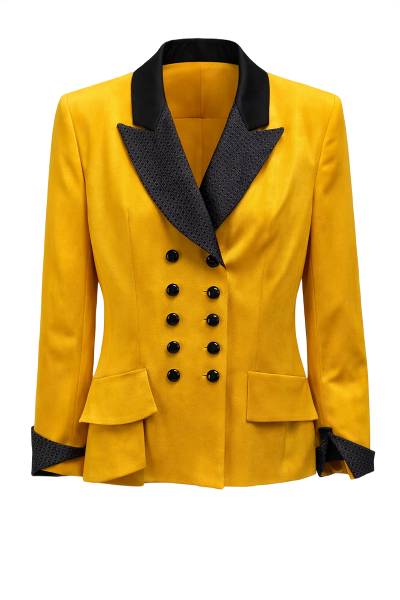 1950s Yellow Wool Blend Blazer - Front View