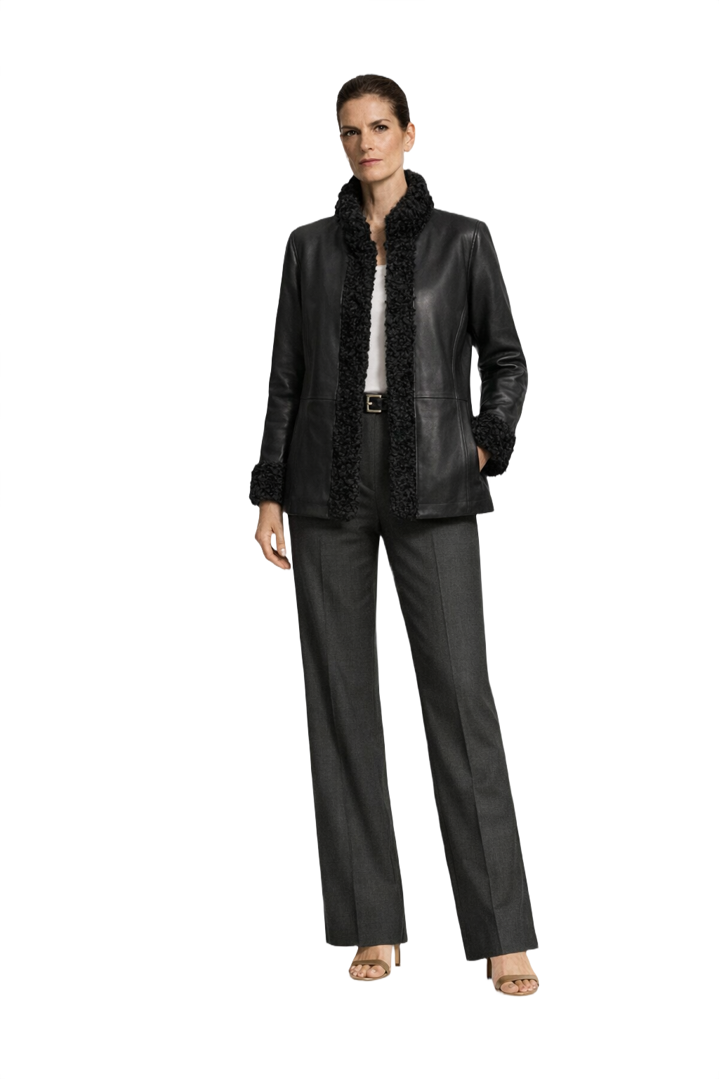 1990s Black Leather Jacket - Model