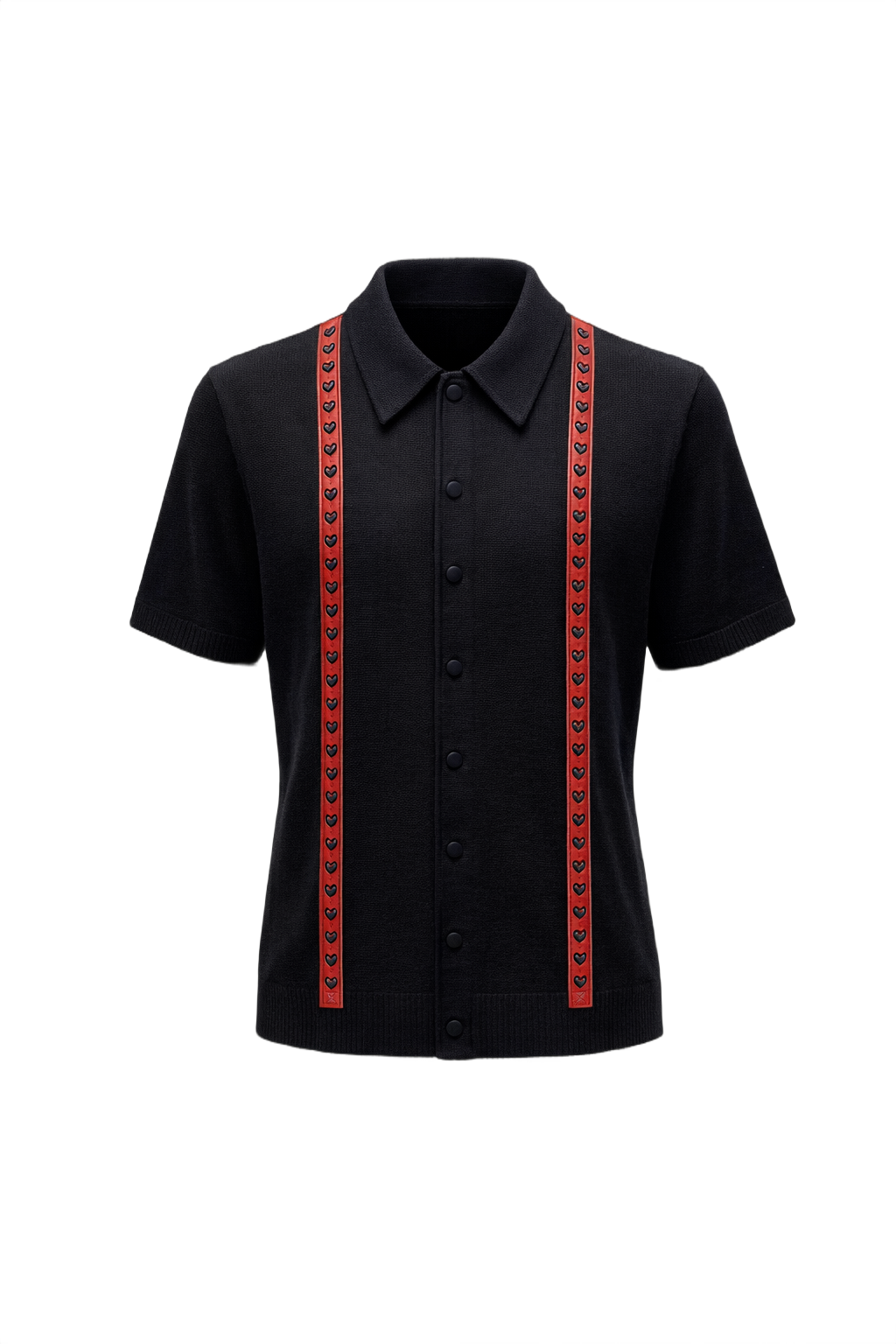 1960s Black Cotton Blend Shirt - Front View