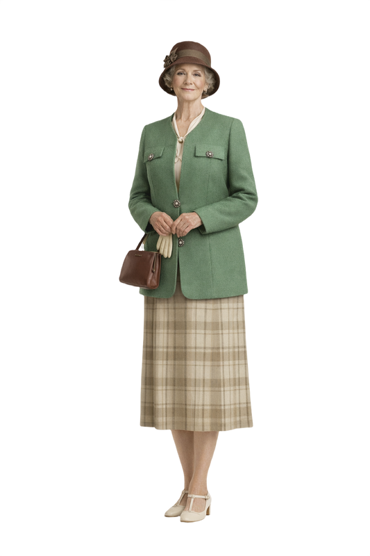 1990s Green Wool Blend Jacket - Model