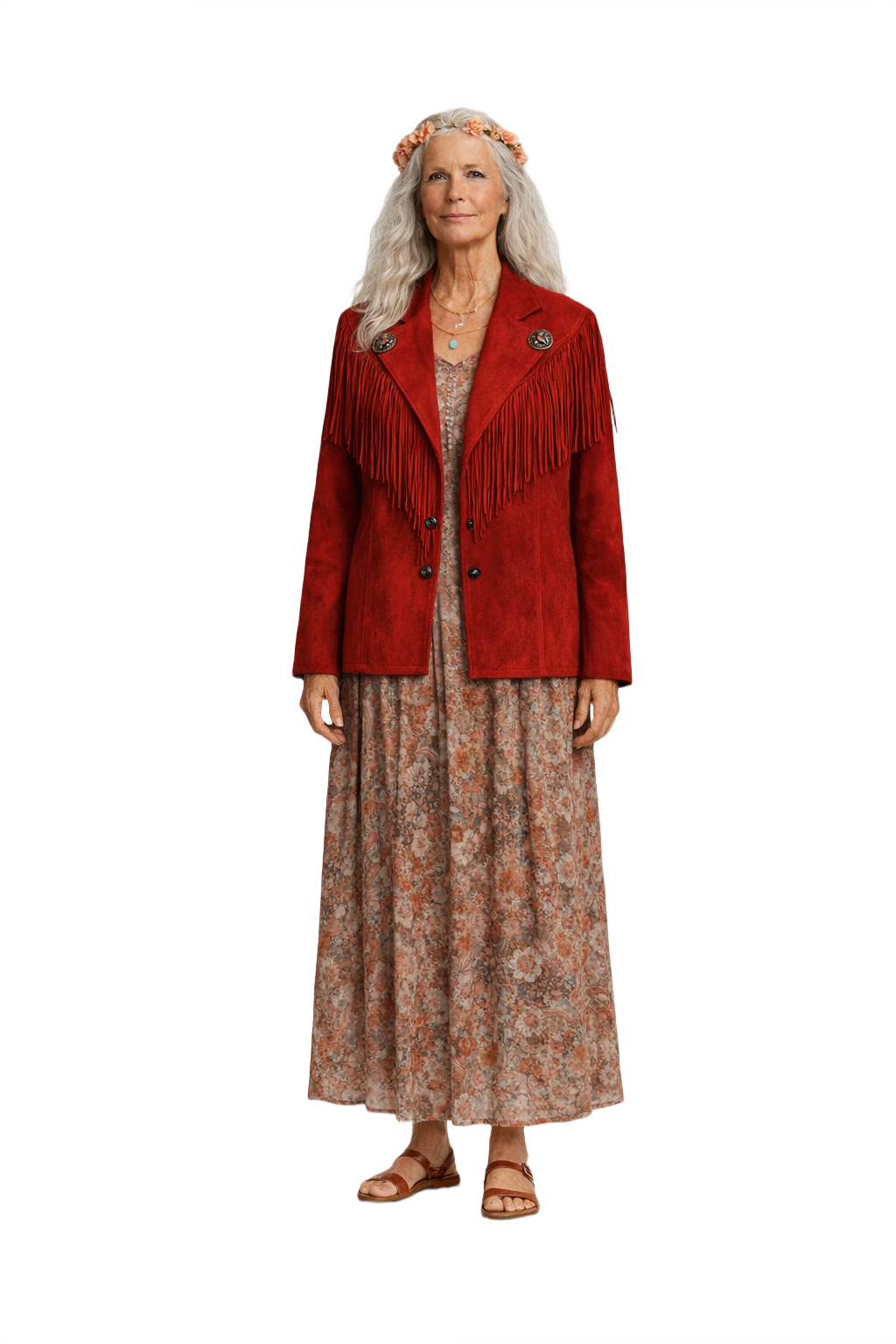 1970s Red Suede Jacket - Model