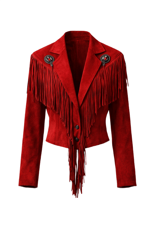 1970s Red Suede Jacket - Front View