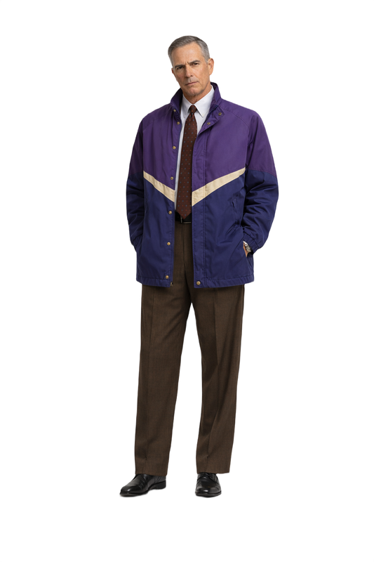 1990s Dark Purple Synthetic Blend Jacket - Model