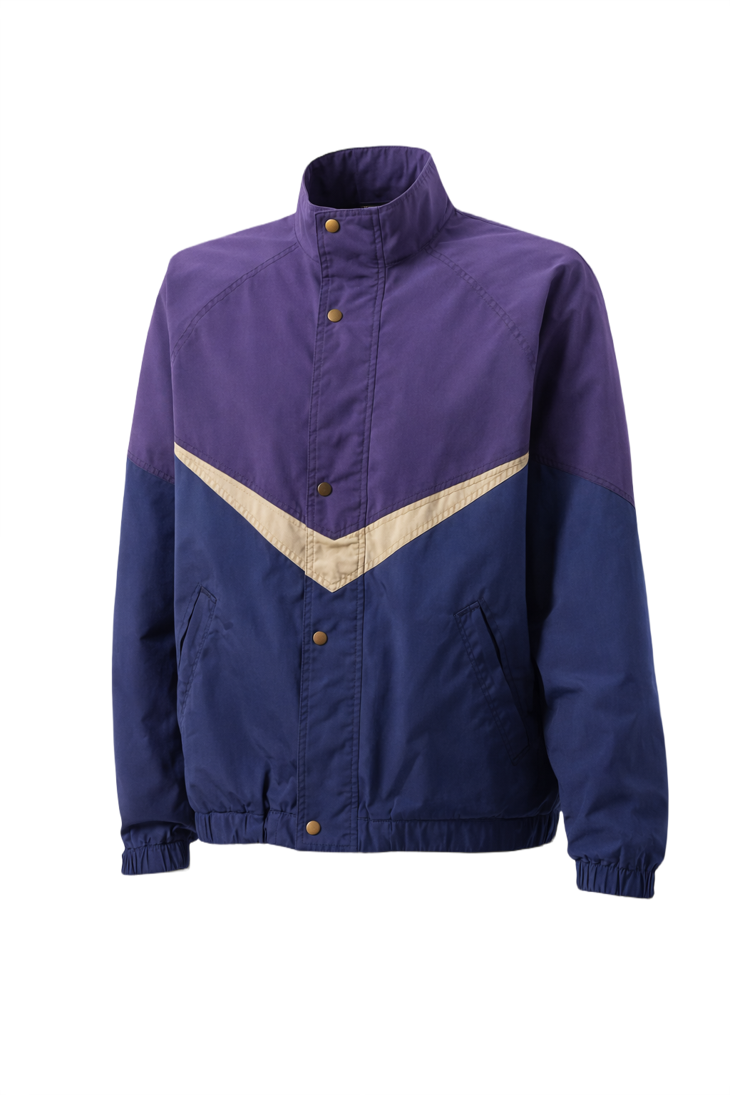 1990s Dark Purple Synthetic Blend Jacket - Front View