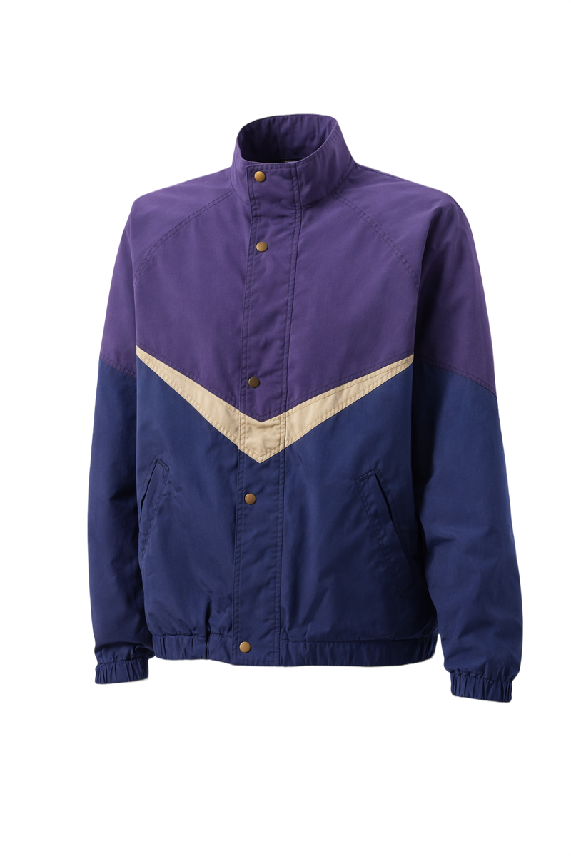 1990s Dark Purple Synthetic Blend Jacket - Front View