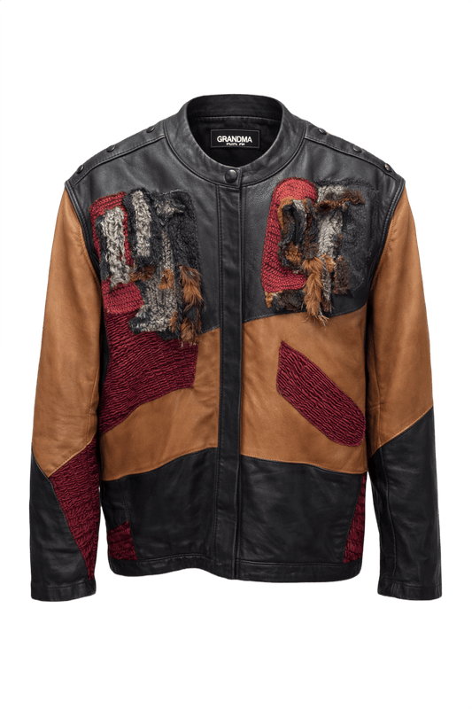 1970s Tan Leather Jacket - Front View