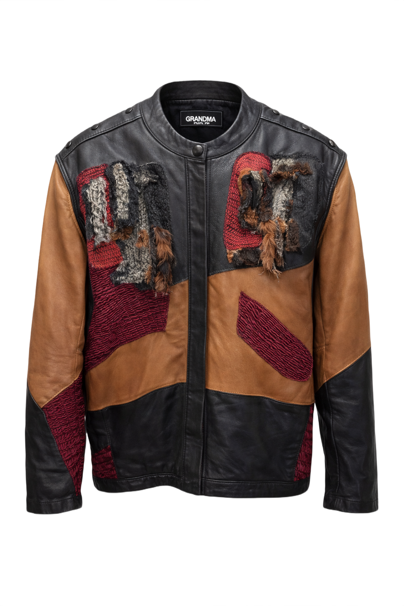 1970s Tan Leather Jacket - Front View