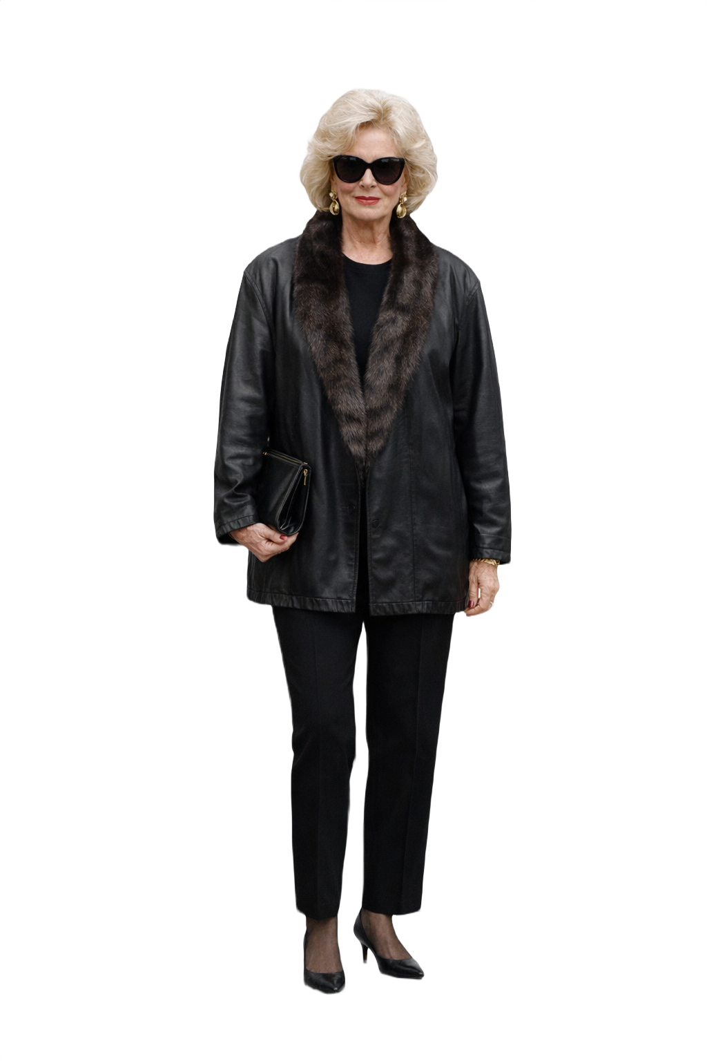 1980s Black Leather Jacket - Model