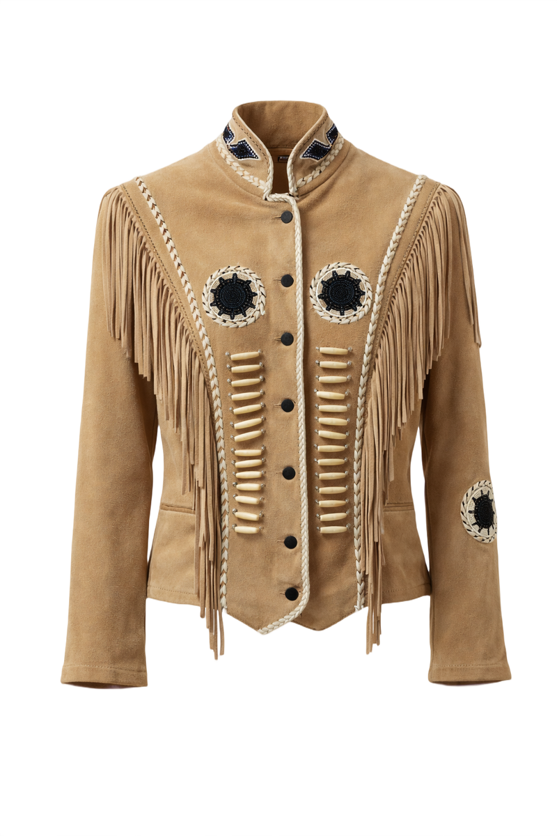 1970s Tan Suede Jacket - Front View