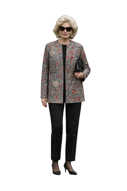 1980s Taupe Synthetic Blend Blazer - Model