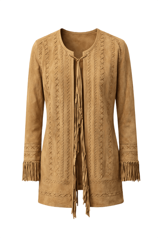 1970s Tan Suede Women's Jacket - Front View