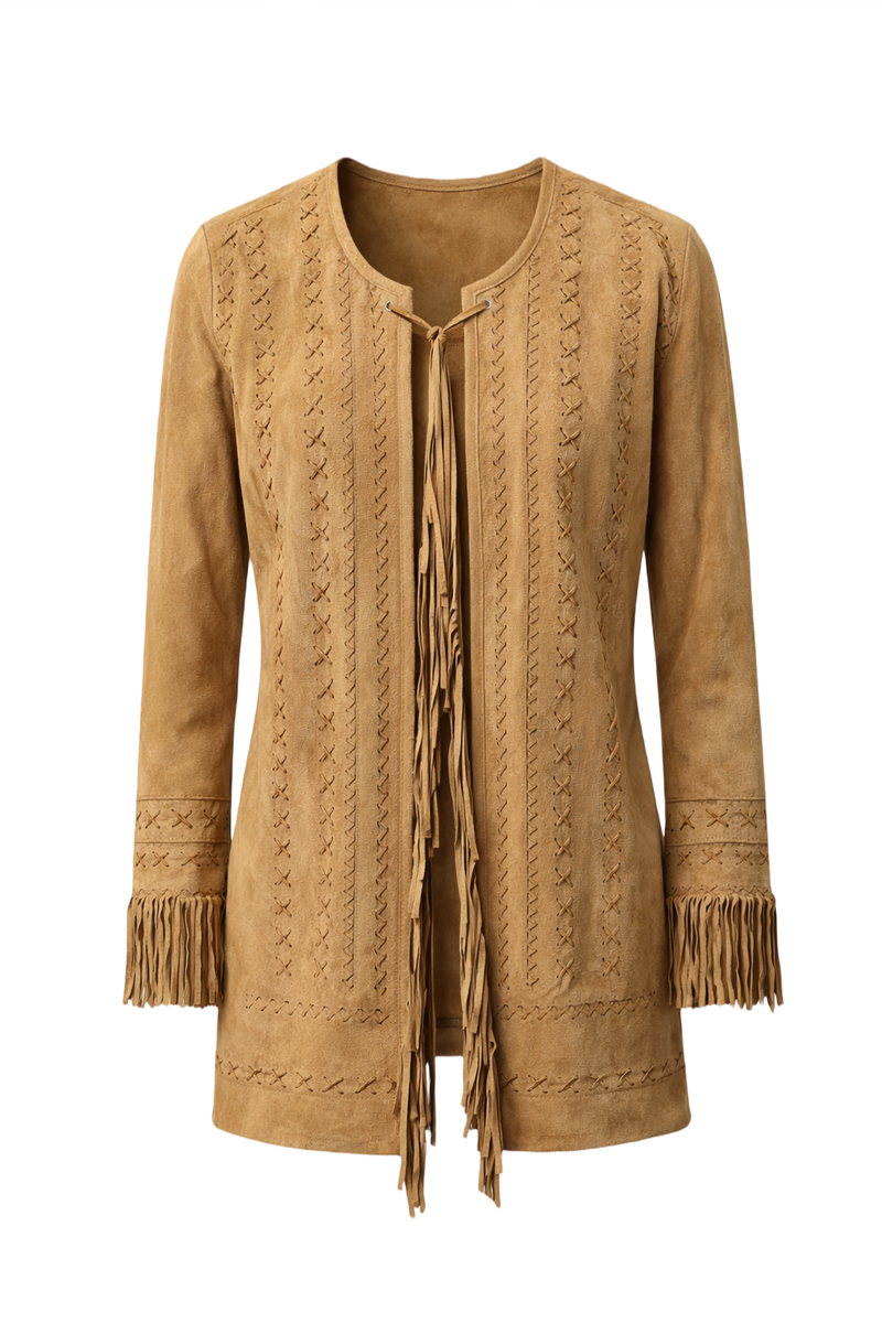 1970s Tan Suede Women's Jacket - Front View