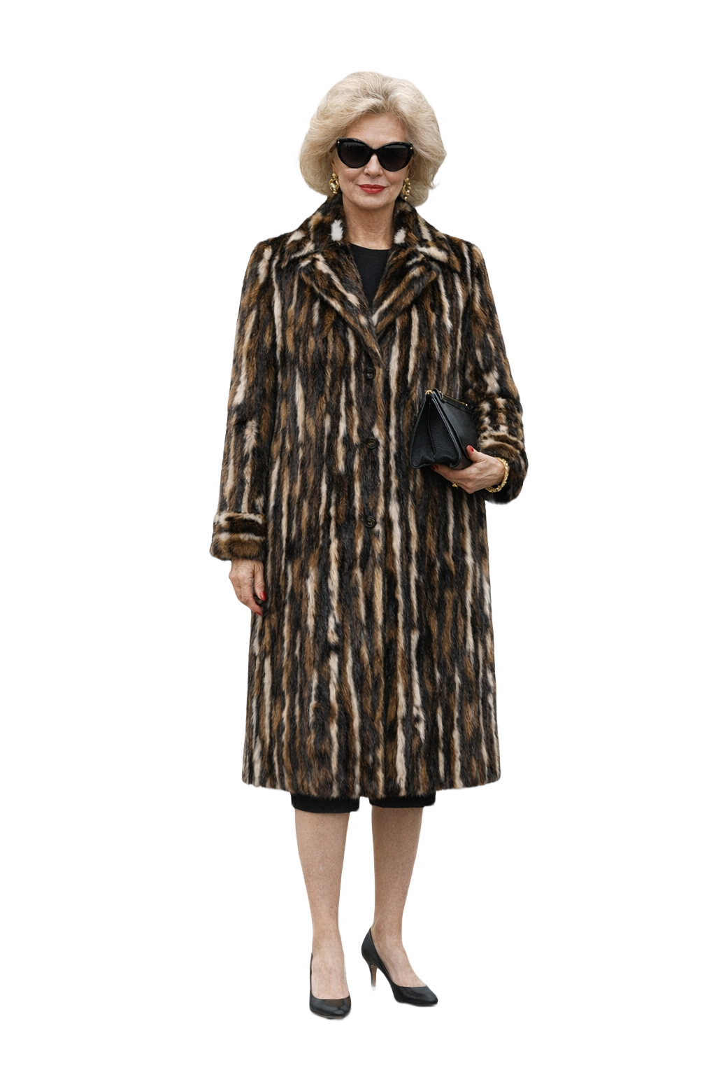 1980s Brown Fur Coat - Model
