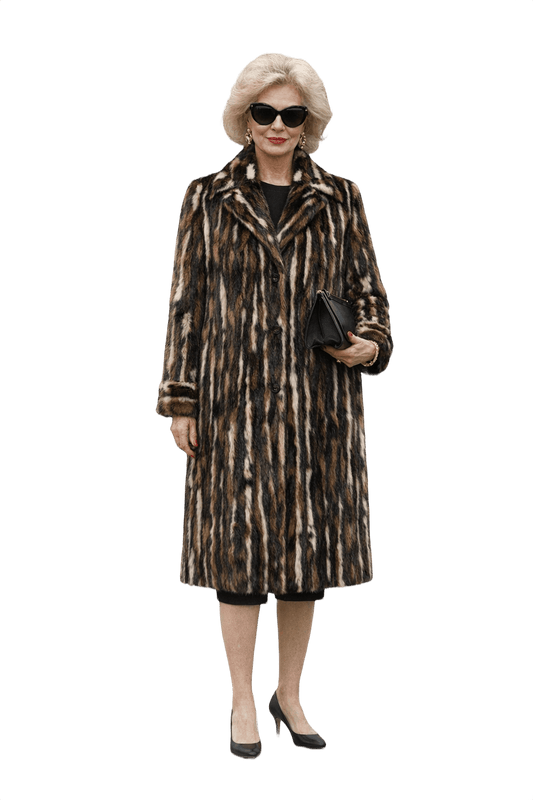 1980s Brown Fur Coat - Model