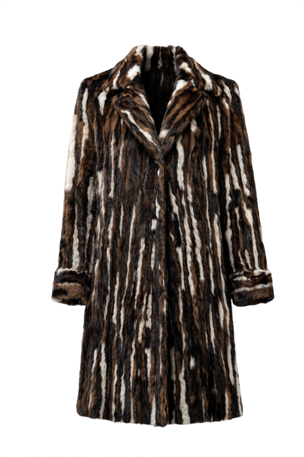 1980s Brown Fur Coat - Front View