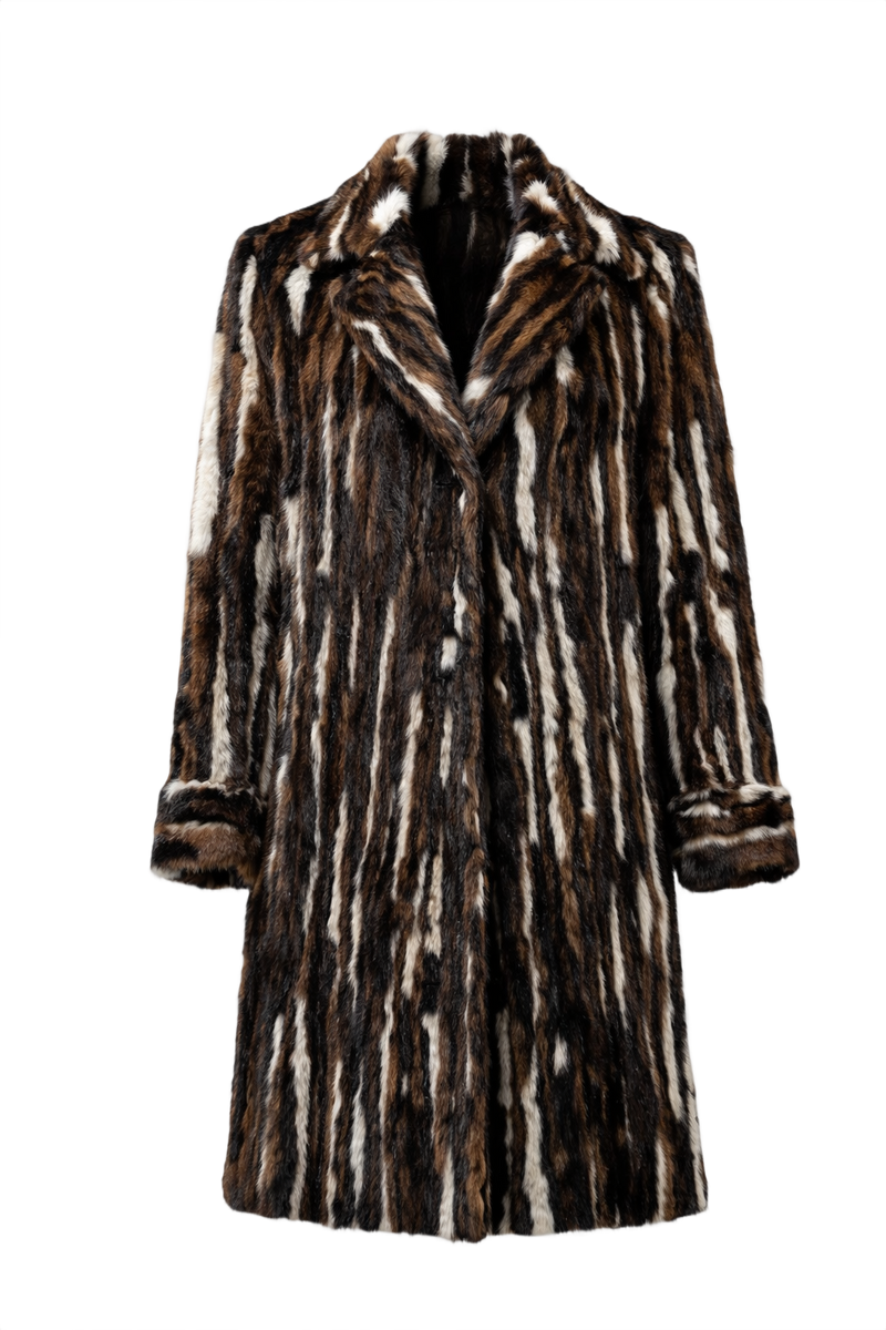 1980s Brown Fur Coat - Front View