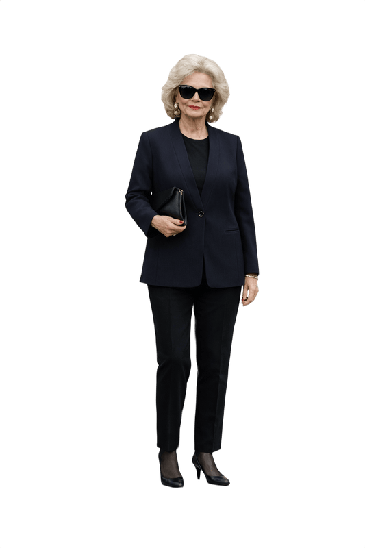 1980s Navy Blue Wool Blazer - Model