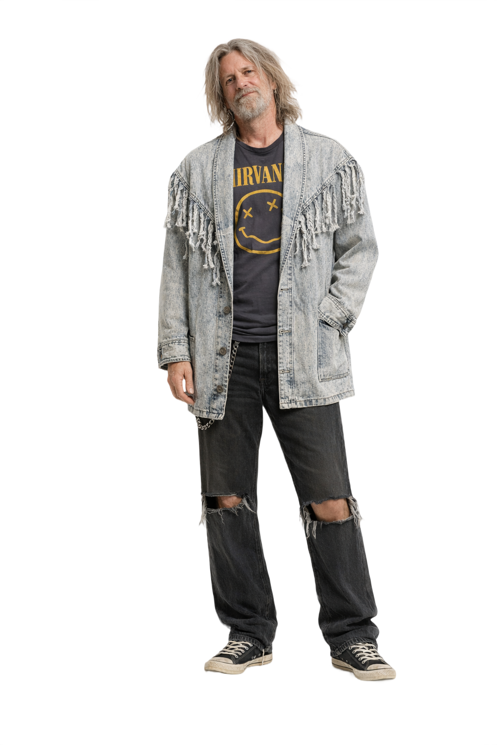 1990s Light Blue Denim Jacket - Model