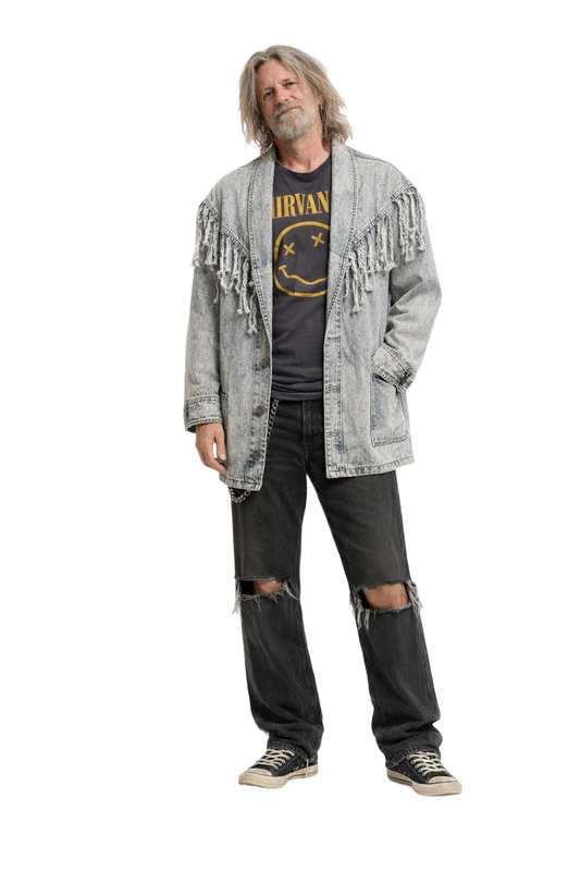 1990s Light Blue Denim Jacket - Model