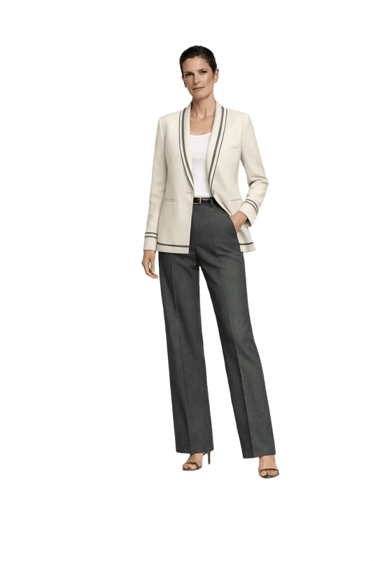 1990s Cream Wool Blend Blazer - Model