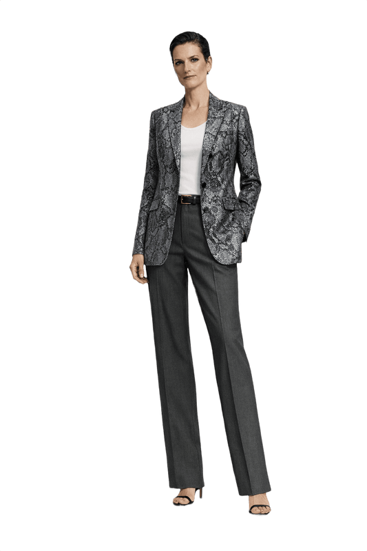 1990s Grey Synthetic Blend Blazer - Model