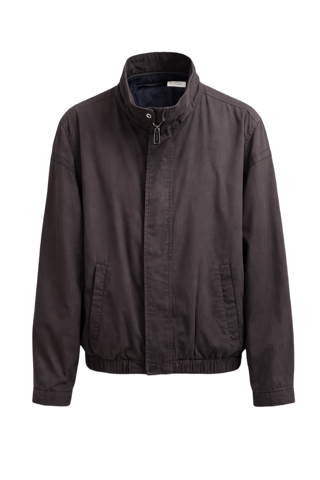 1990s Dark Brown Synthetic Blend Jacket - Front View
