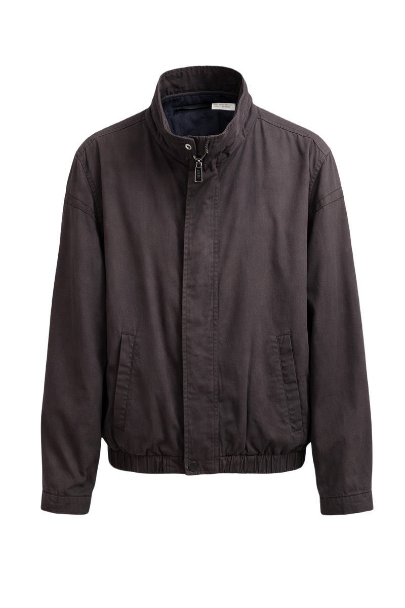 1990s Dark Brown Synthetic Blend Jacket - Front View