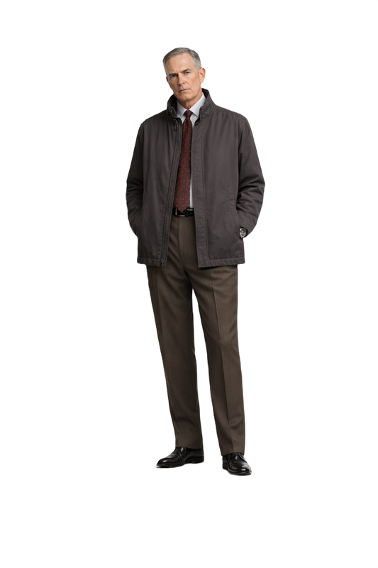 1990s Dark Brown Synthetic Blend Jacket - Model