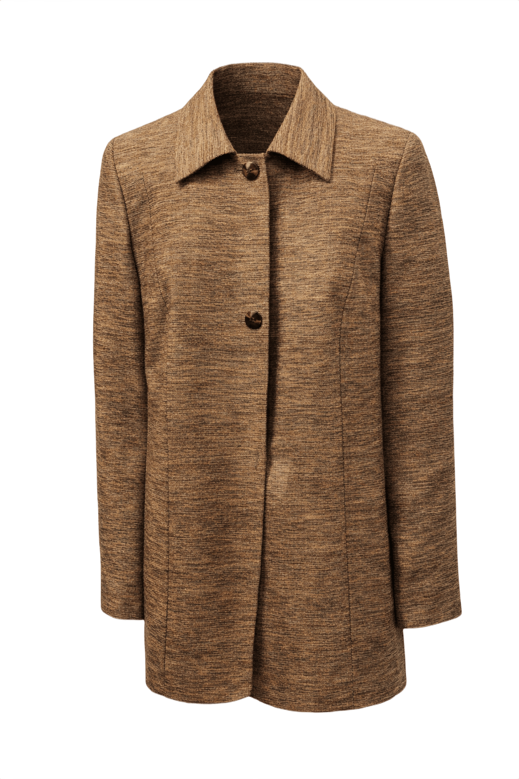 1970s Brown Synthetic Blend Blazer - Front View