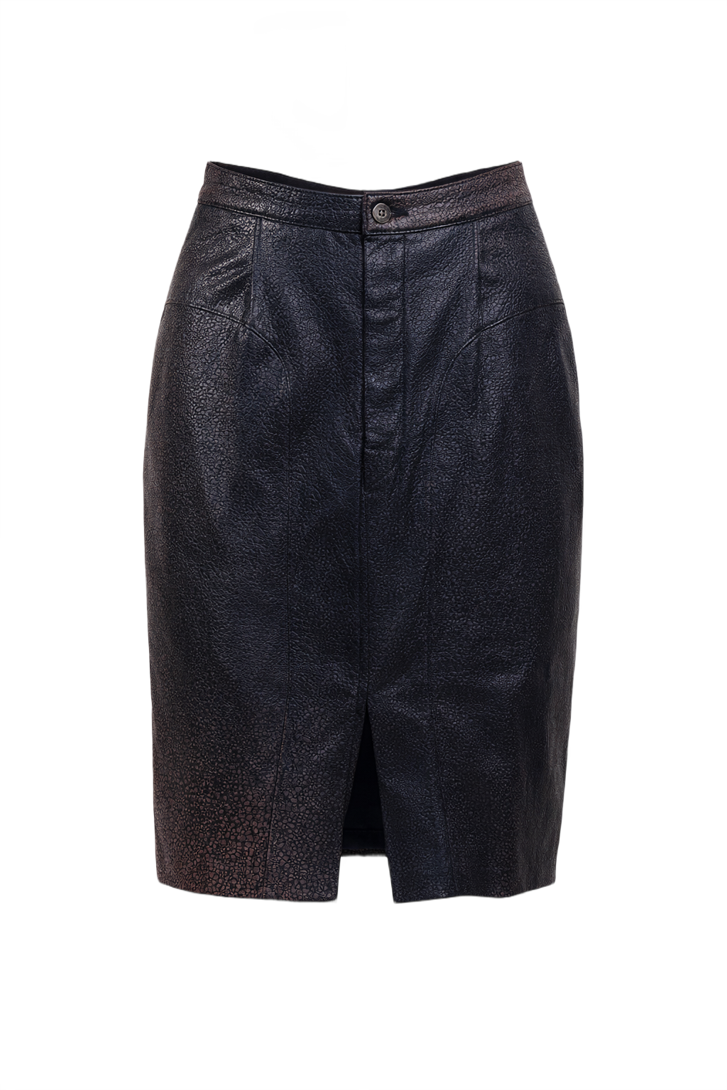 1990s Black Synthetic Blend Skirt - Front View