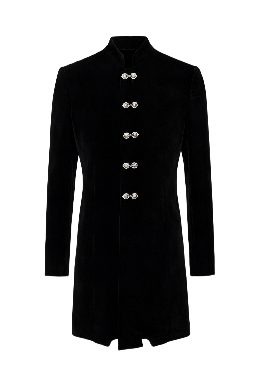 70s Black Velvet Jacket - Front View