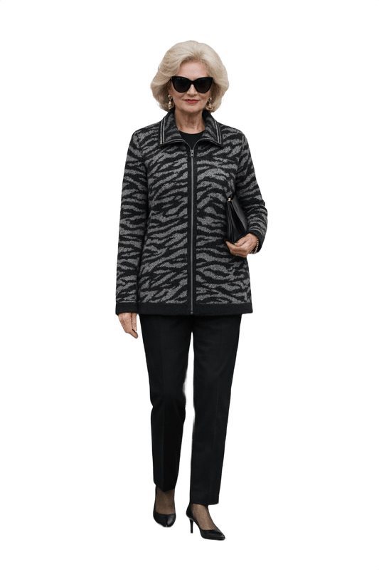 80s Black Synthetic Blend Jacket - Model