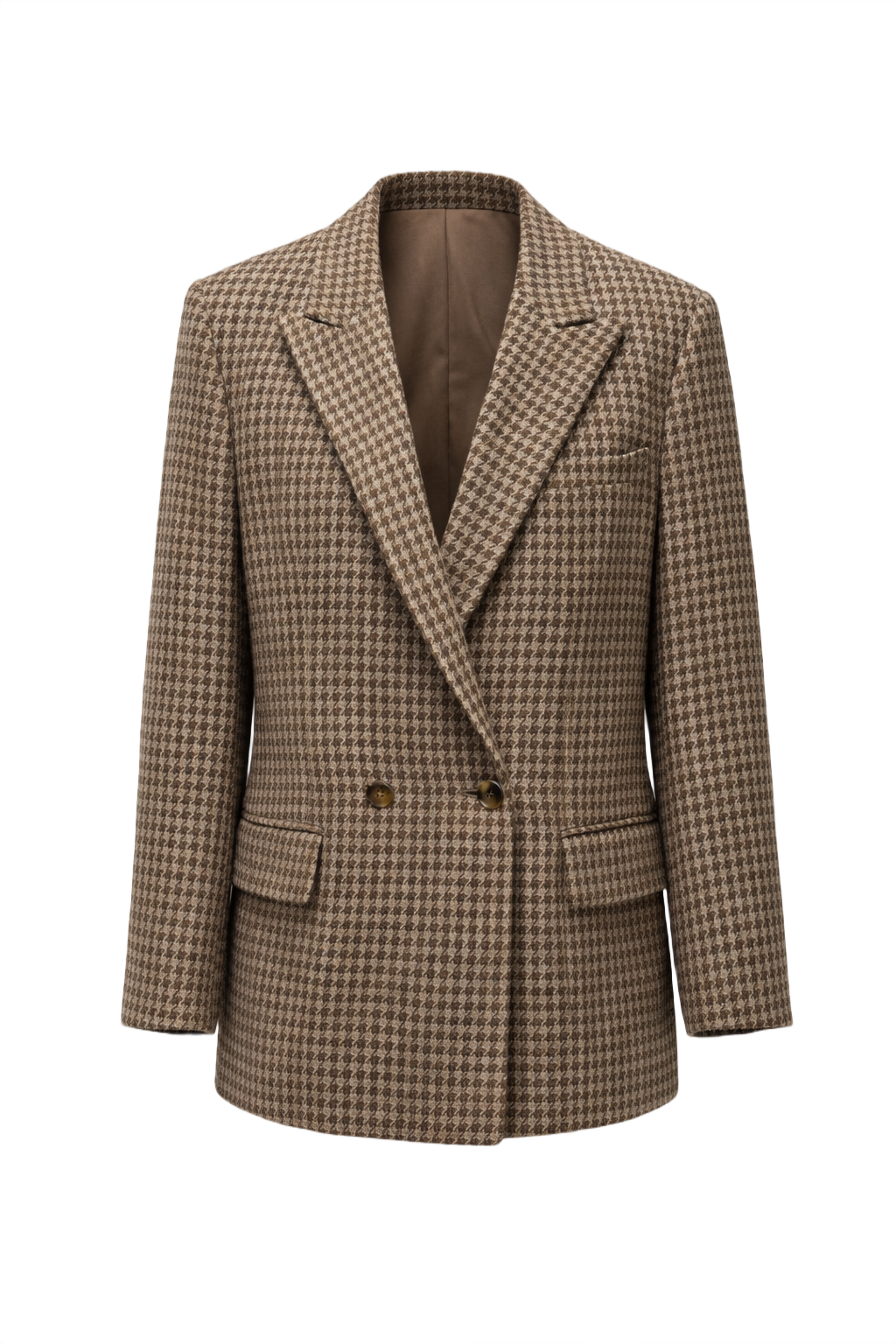 1970s Brown Wool Blend Blazer - Front View