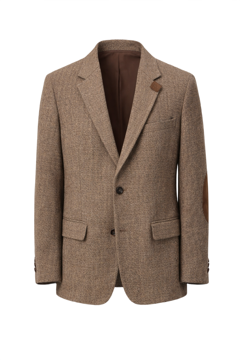 1970s Brown Wool Blazer - Front View