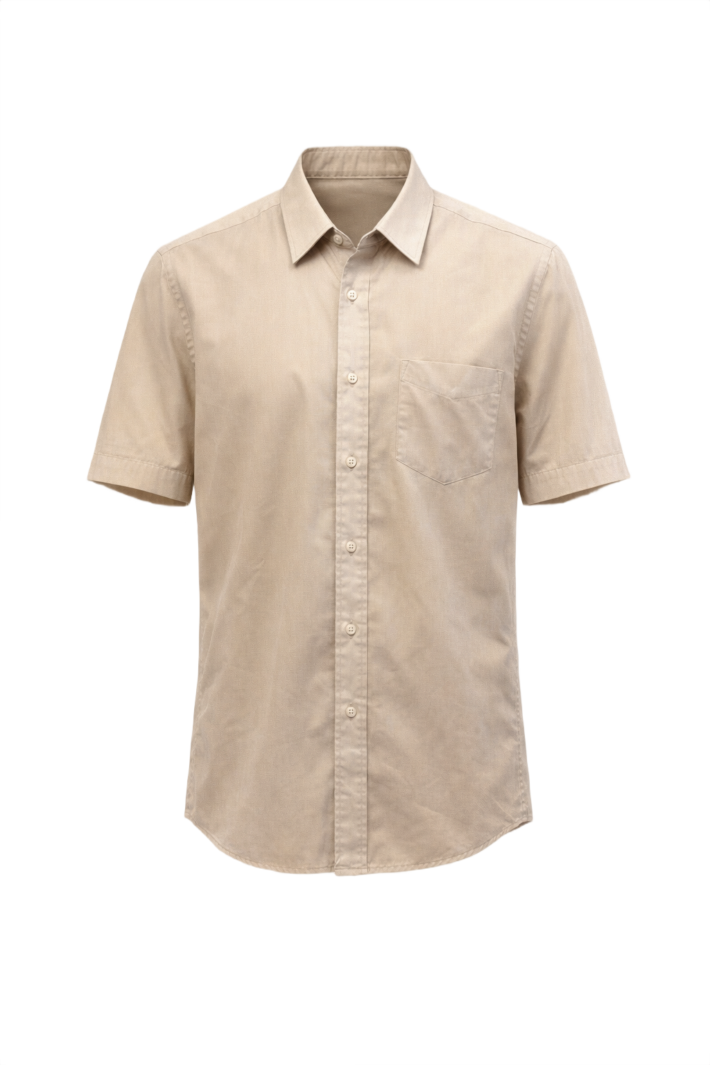 1990s Beige Cotton Shirt - Front View