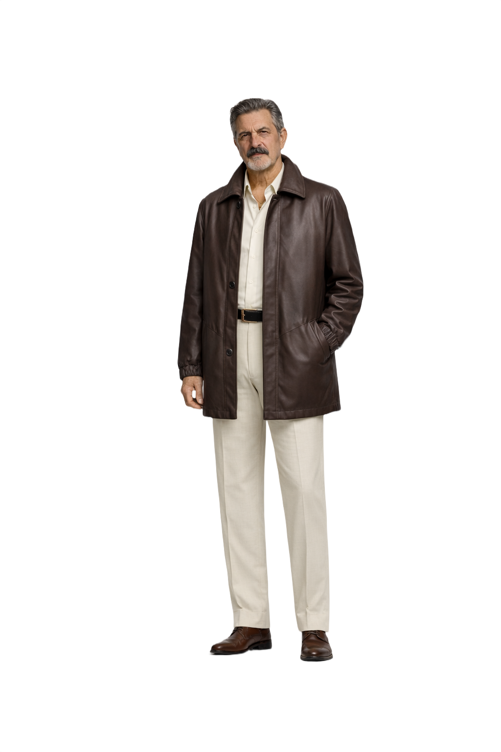 1980s Dark Brown Leather Jacket - Model