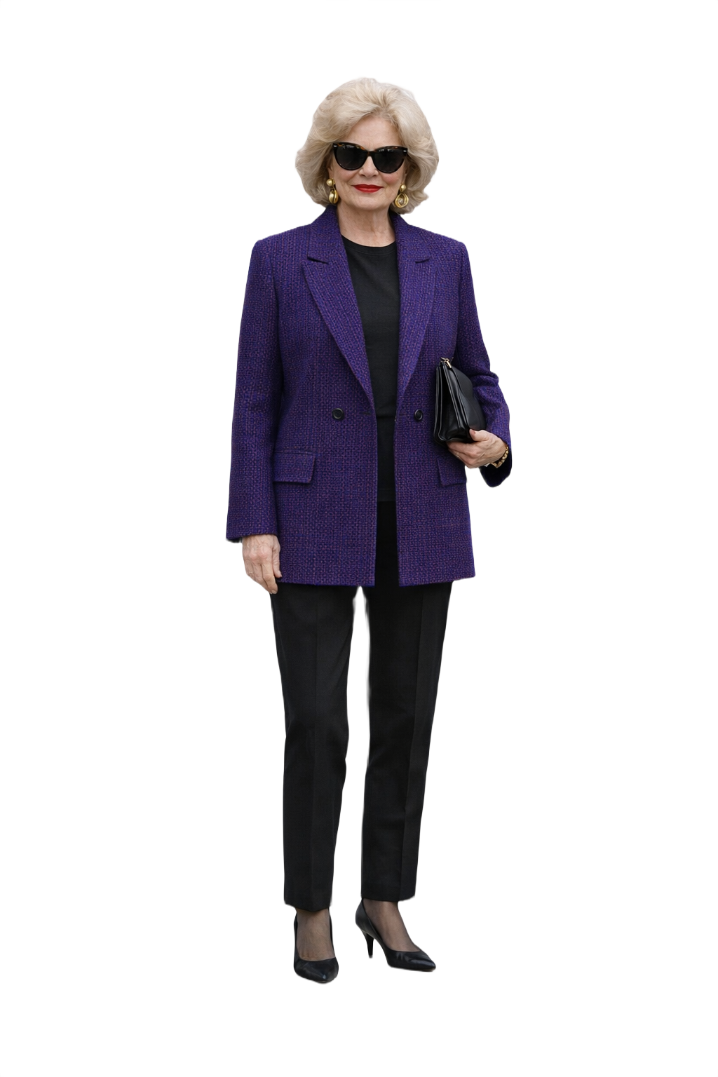1980s Navy Wool Blend Blazer - Model