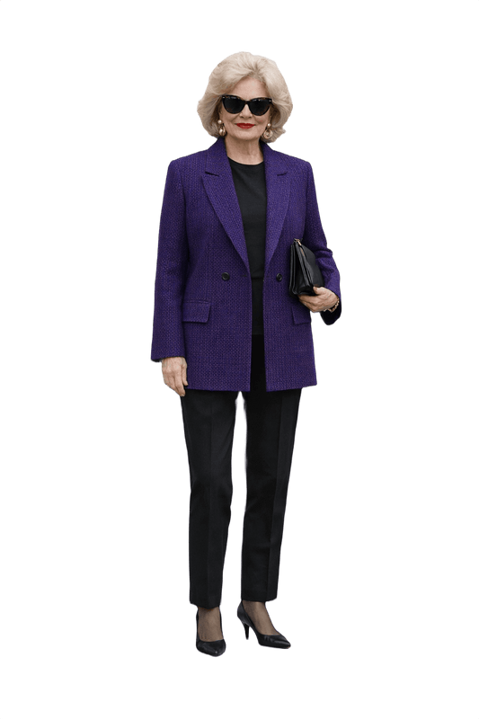 1980s Navy Wool Blend Blazer - Model