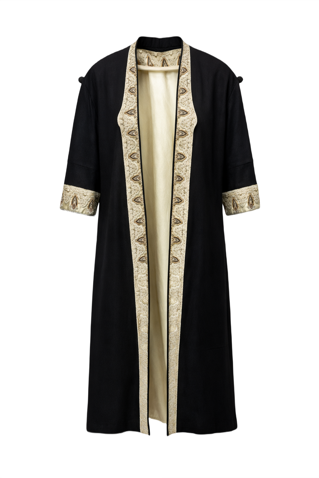1930s Black Synthetic Blend Coat - Front View