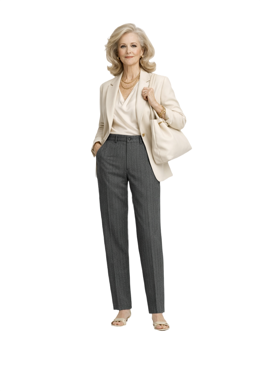 1970s Charcoal Grey Wool Blend Trousers - Model