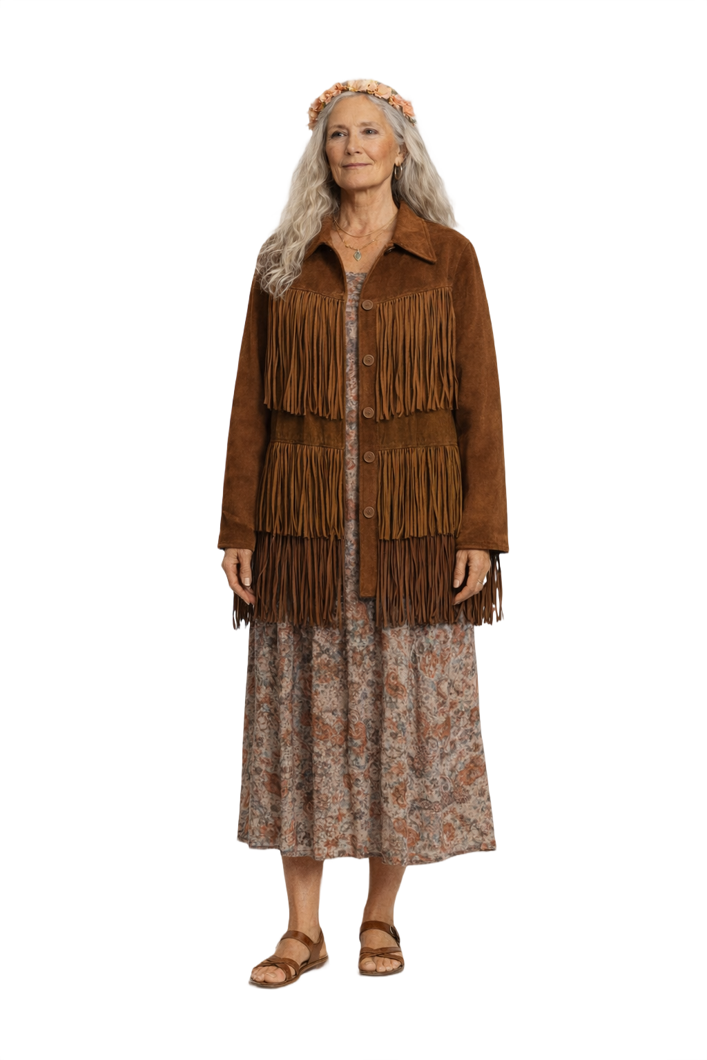 1970s Brown Suede Jacket - Model