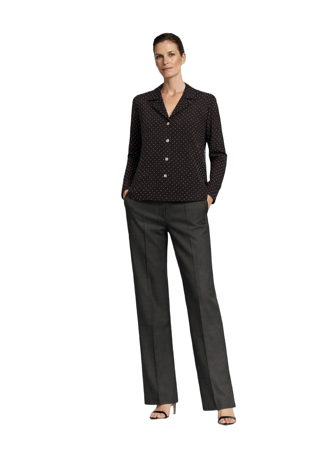 1990s Black Synthetic Blend Blouse - Model