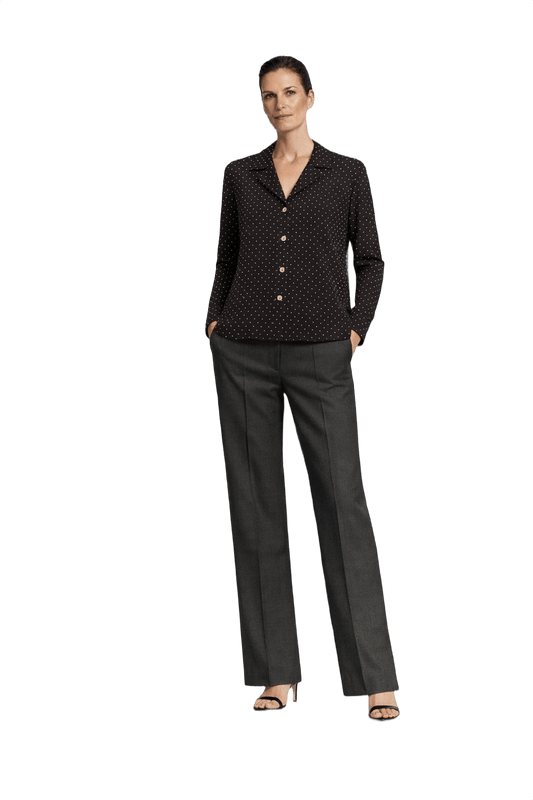1990s Black Synthetic Blend Blouse - Model