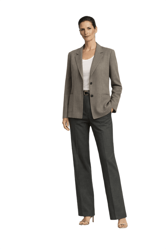 1990s Taupe Wool Blend Blazer - Model