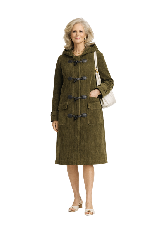 1970s Olive Green Corduroy Coat - Model