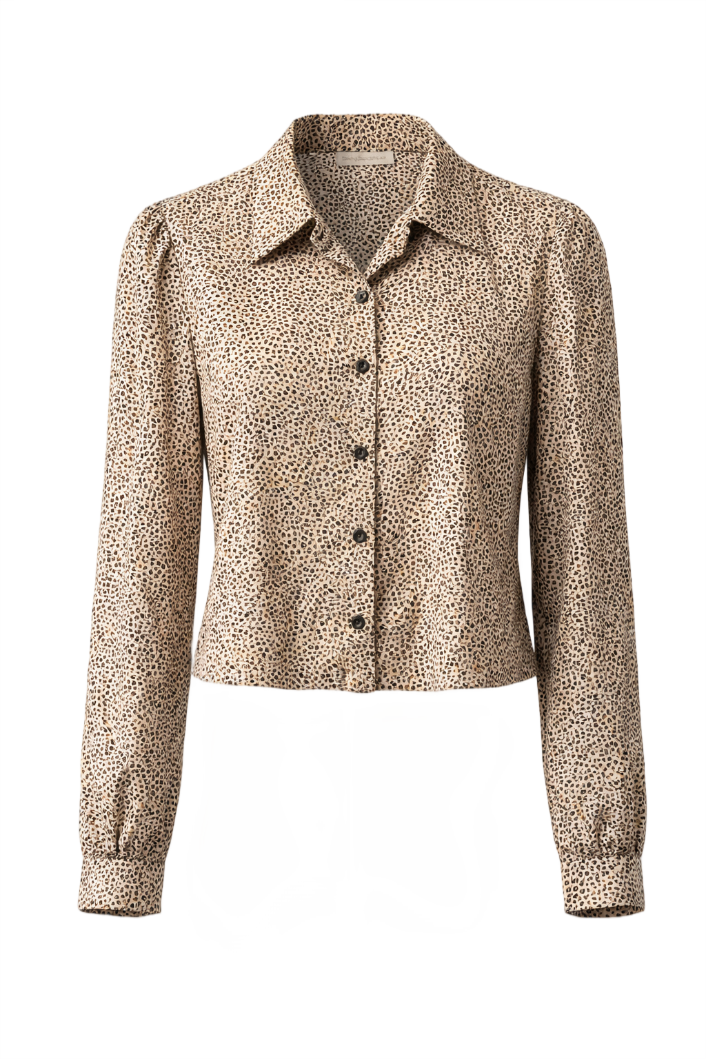 1990s Beige Silk Blend Blouse - Front View